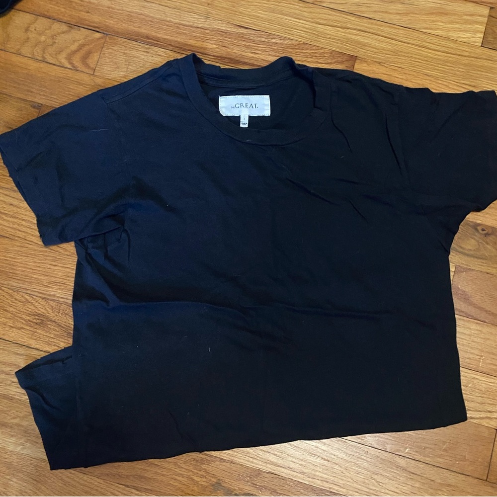 The Great.  Slim Tee - Washed Black - Sz 1